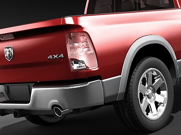 dodge ram 2009 crew 3d model - dodge ram 2009 crew cab hipoly... by squir